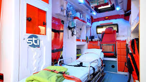 Clean and sanitized ambulance interior